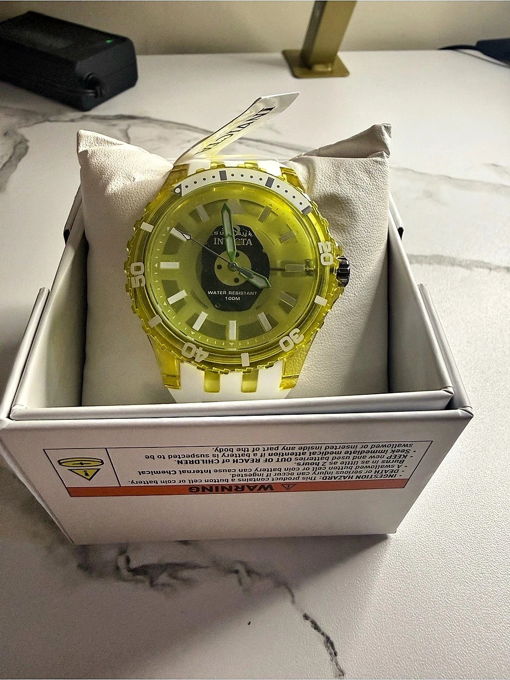 Invicta Yellow & White Watch NWT